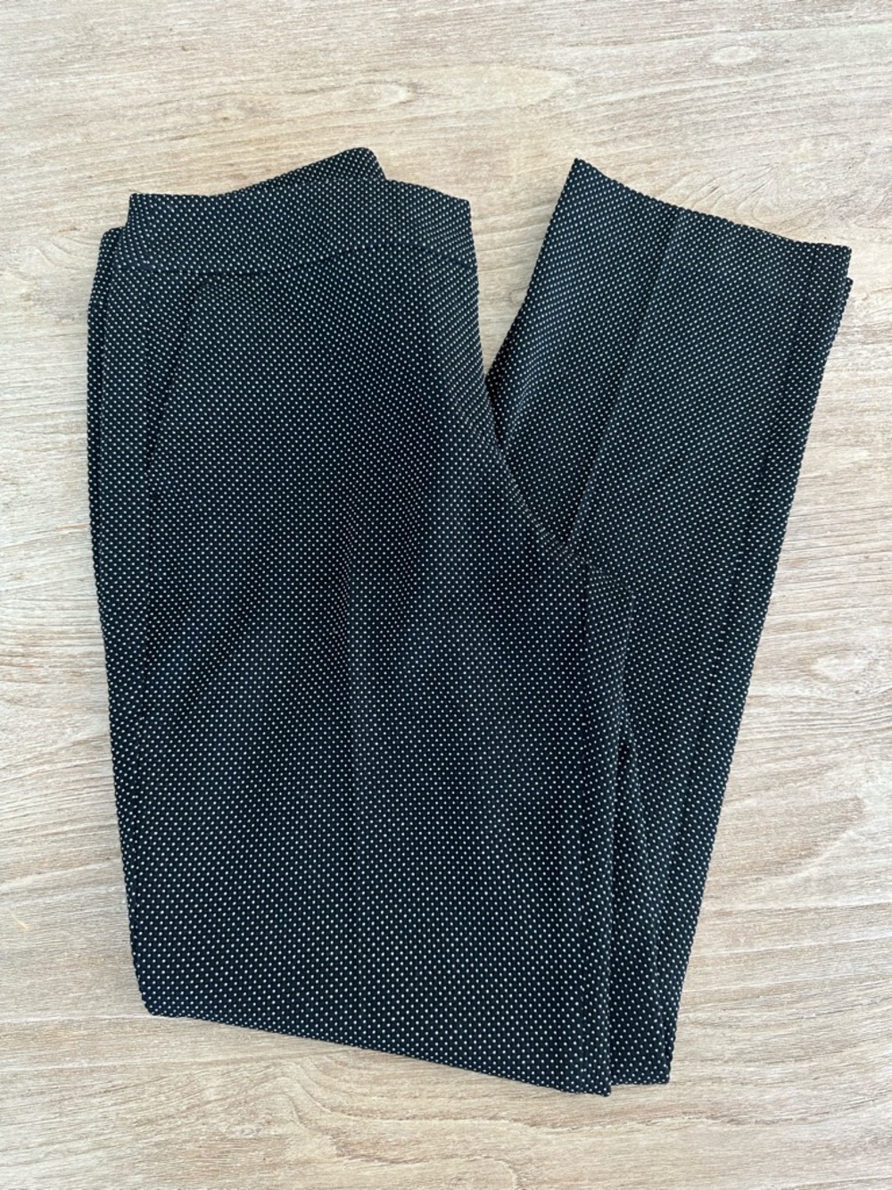 ANN TAYLOR Factory size 4 BLACK WHITE POLKA DOT TROUSERS DRESS PANTS inseam 30”